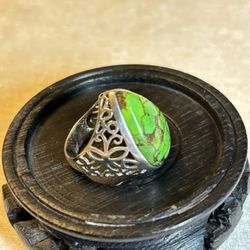 #8 925 Sterling Silver Ring With Turquoise Made In Thailand