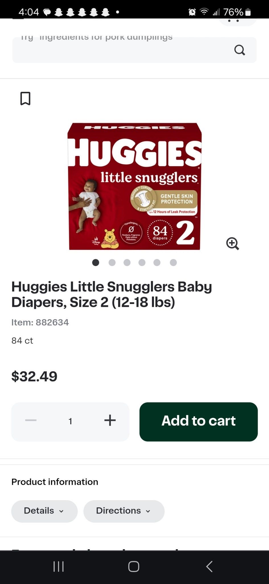 Huggies Diapers Sz2