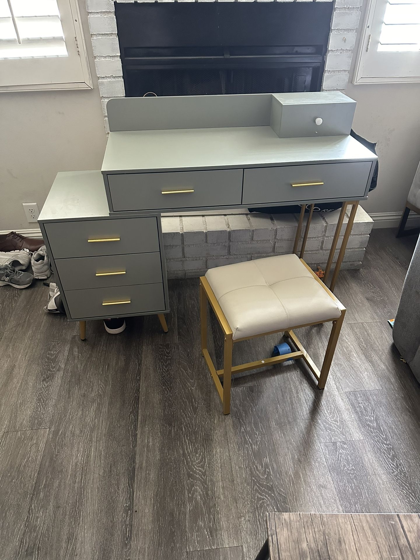 Vanity with chair