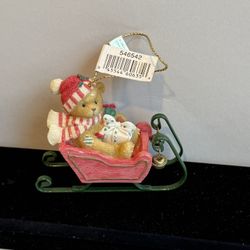 Cherished Teddies Hanging Ornament #546542 Sleigh 2000 Priscilla Hillman Enesco