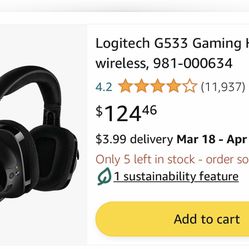 Logitech G533 Gaming Headset wireless