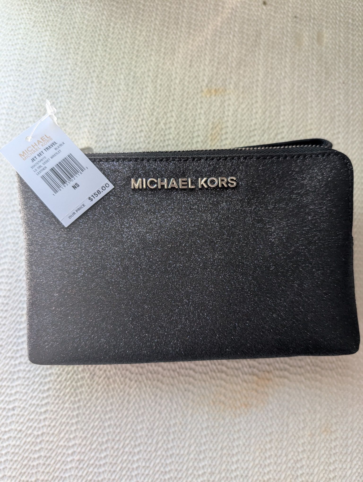 Michael Kors Jet Set Large Leather Wristlet Wallet   