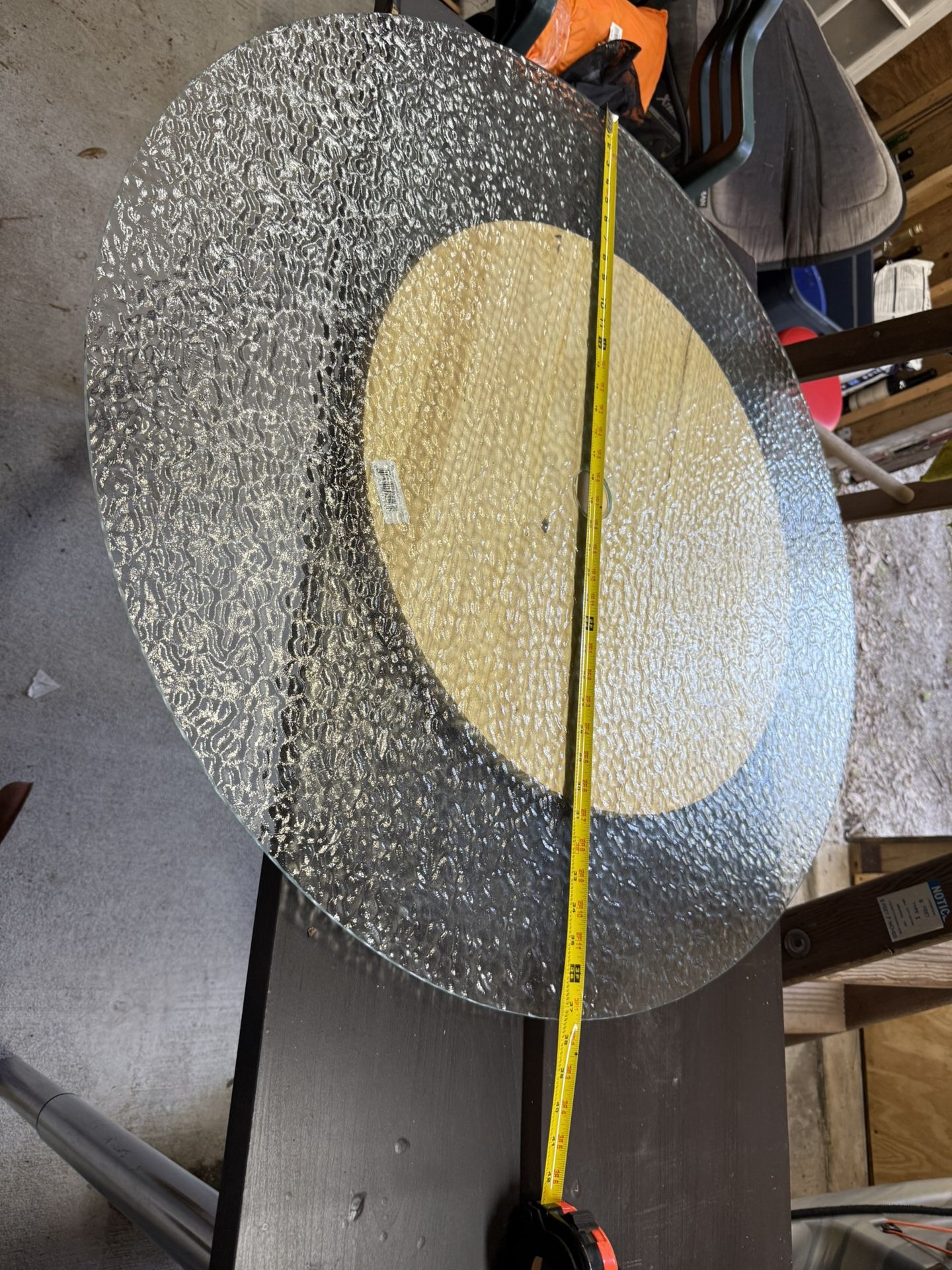 Glass Top Patio Table with hole For Umbrella