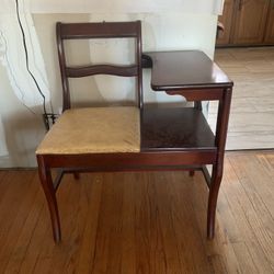 Antique 1930s Telephone Table Gossip Chair