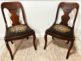 TWO NEEDLEPOINT VINTAGE CHAIRS