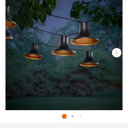 10-Light 12 ft. Black Outdoor Plug-In Integrated LED Lantern String-Light