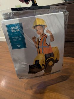 Kids Digger Ride-On Construction Costume – Size Small (4–6)