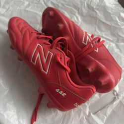 New Balance Kids 442 V2 Academy Fg Junior Soccer Shoe Energy Red/White Size 4