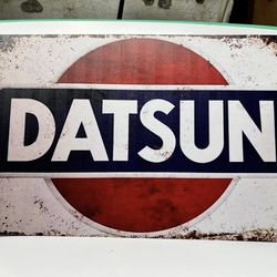 RARE Old Skool Style Datsun Tin Metal Sign 240Z 260Z 280Z 300Z Pathfinder Nissan