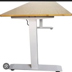 UPLIFT Standing Desk - Bamboo Top + White Steel Base -  