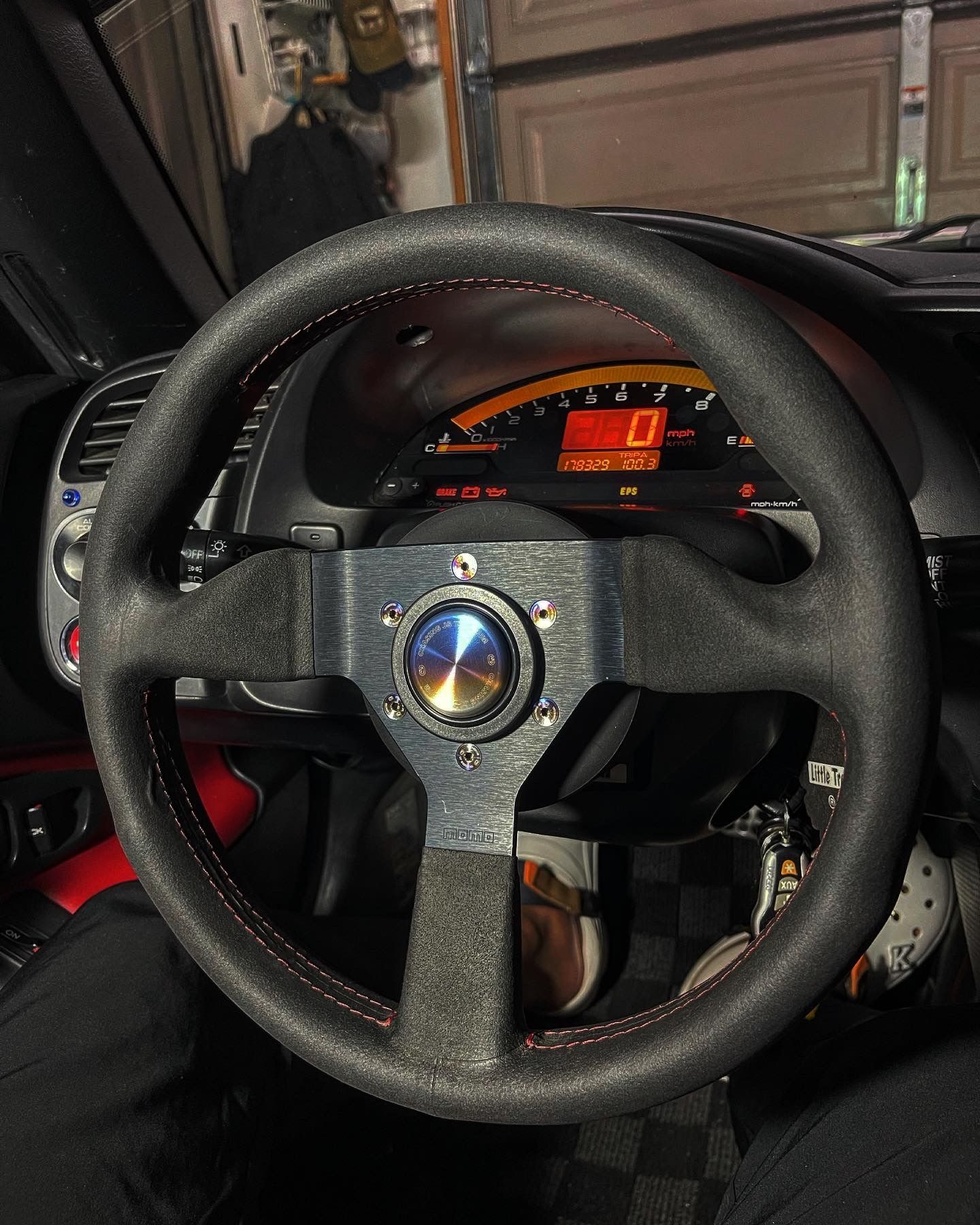 Momo Monte Carlo 320mm Steering Wheel(alcantara) W/ Works Bell Standard Hub Honda S2000
