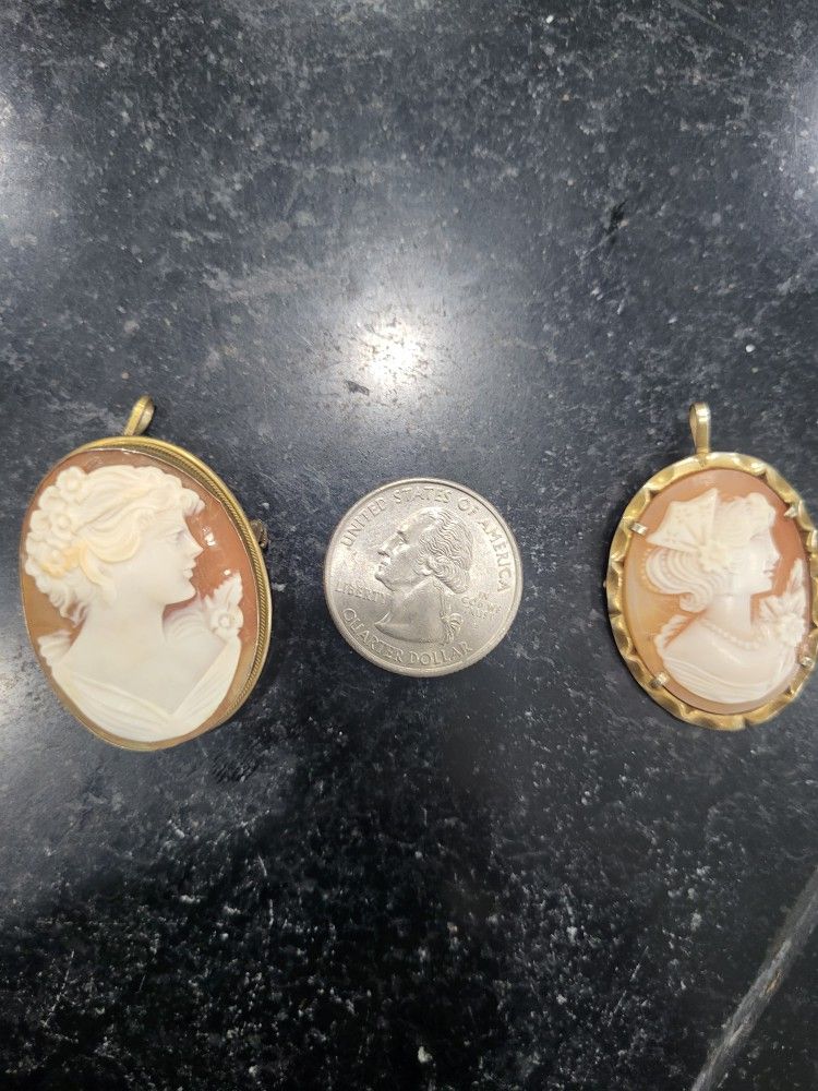 2 Cameo Pendants