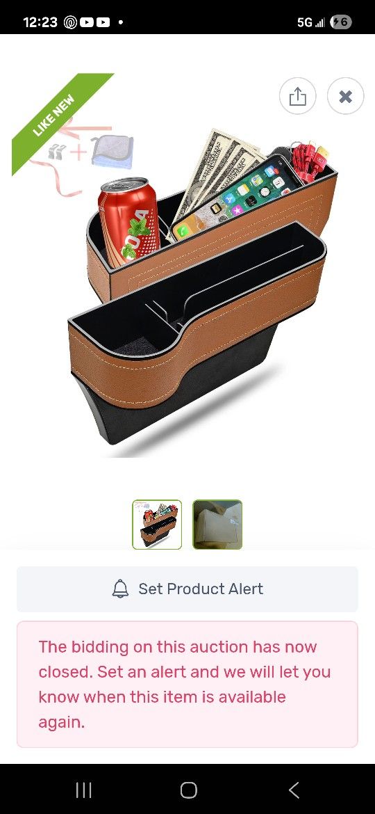 Jiaji Gap Filler Organizer, 2 Pack Multifunctional Car Seat Organizer, Auto Console Side Storage Box with Cup Holders 2 Seat Hooks for Drink, Car Orga