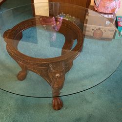 Wood And Glass Table 4 Wooden Chairs