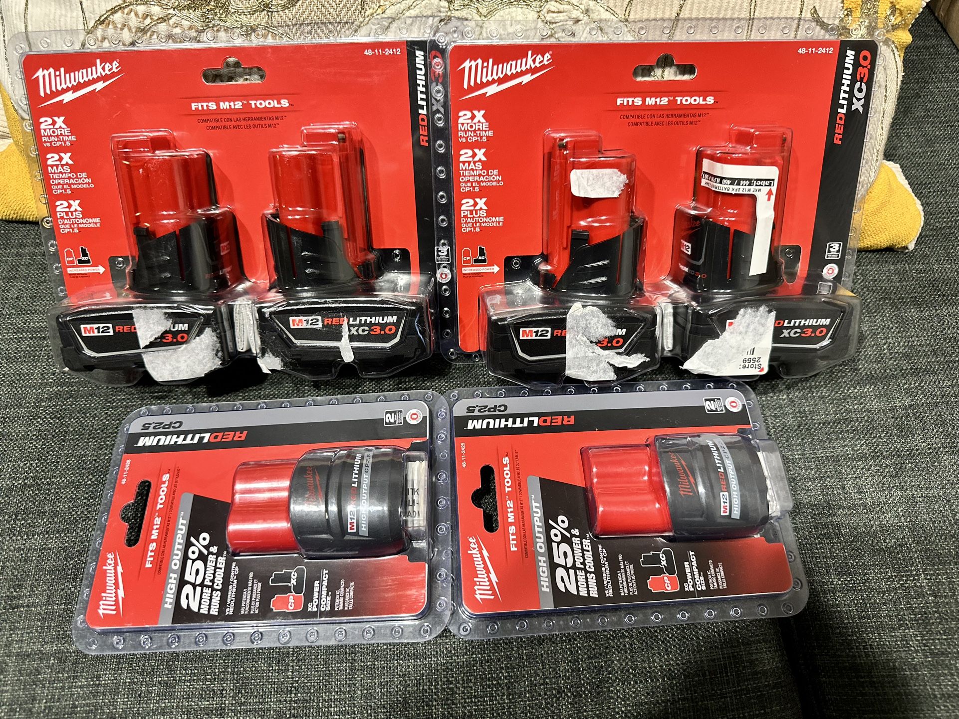 Milwaukee M12 Battery’s 6 Batteries 