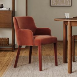 Harris Velvet Dining Armchair-Hale Rust SKU27578,  Like New, Excellent Condition