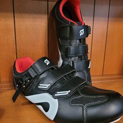 New Peloton clip Cycling Shoes
Black/Red W. 12  Mens 10.5 US
sz 45 sneaker shoes