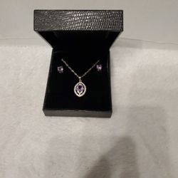 14k Gold Plated Necklace & Earrings Set.. NIB 