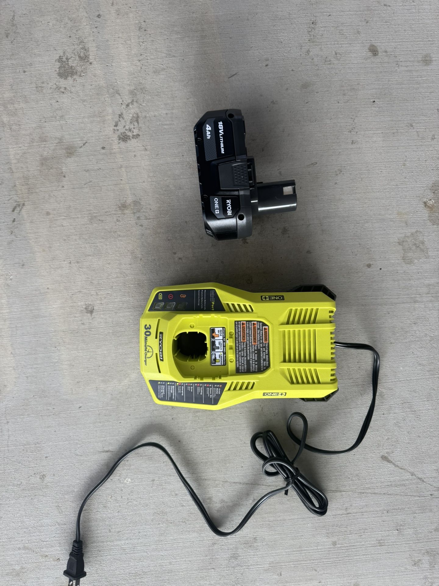 18v Ryobi 4ah Battery And Rapid Charger