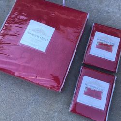 New Red Quilt Set