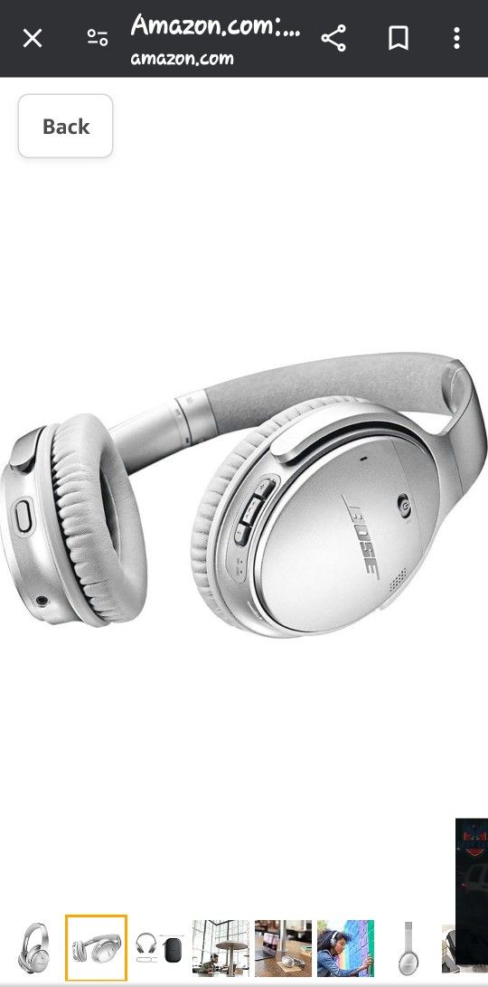 Bose QuietComfort 35 II Bluetooth Wireless Over-Ear Headphones - Silver