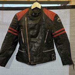 Vintage Female Biker Leather Jacket $50