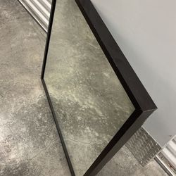 Square Mirror With Wood Black Frame