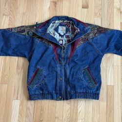 Vintage 80s Current Seen Denim Jean Jacket Women’s Size L 