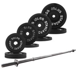 BalanceFrom 90 lb Cast Iron Standard Weight Set w/ 5 ft Barbell & Star Locks