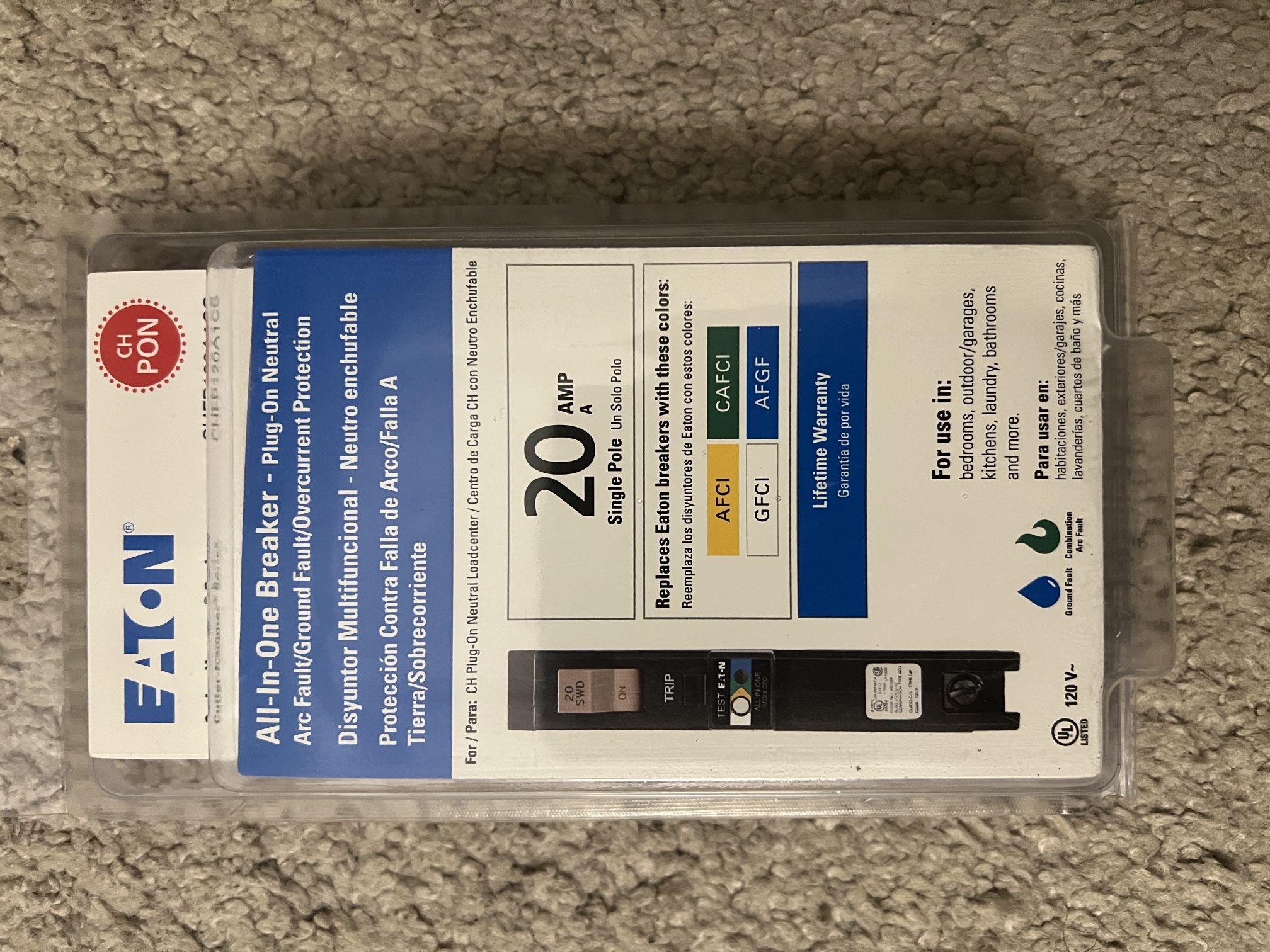 Eaton 20 Amp Circuit Breaker