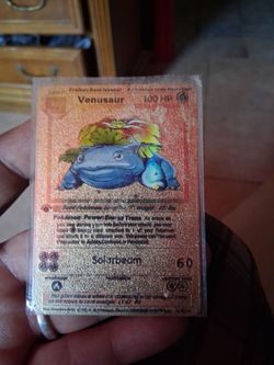 Venusaur gold metal card