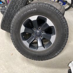 Set of All-Terrain Tires with Ram Rebel stock  Rims