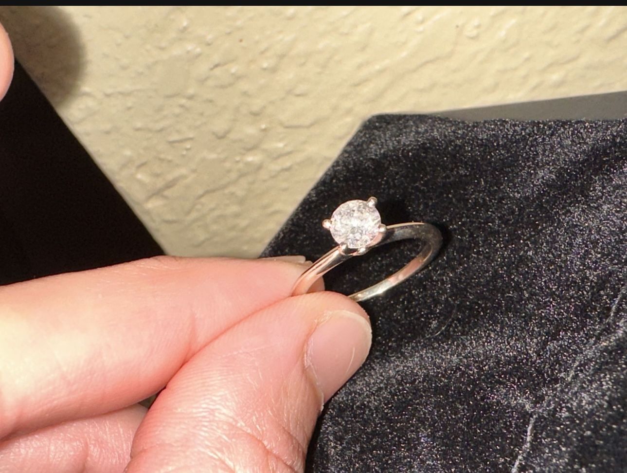 14k White Gold, 1/2 Carat Diamond Ring