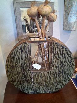 Round Ceramic Vase with Textured Glaze