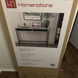 Desk Light Walnut Finish Or Entryway Table (NEW) 