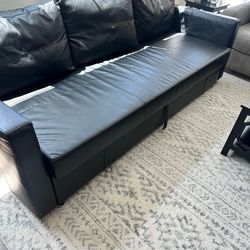 Black pleather couch $200