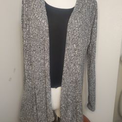 Gray And Black Cardigan Light Weight Size Med