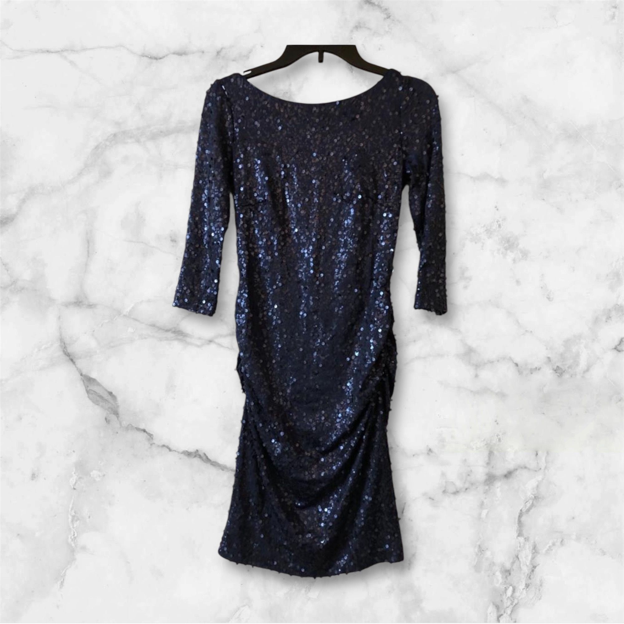 David's Bridal Dress size S New with Tags Sequins Shiny Paillettes Chic Queen