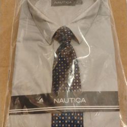 NEW Nautica Boys LS Dress Shirt w/ Tie 16