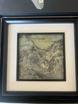 Framed marble tile wall decor