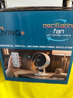 Living oscillating fan with remote