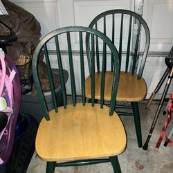 2 Bistro Wooden Chairs 