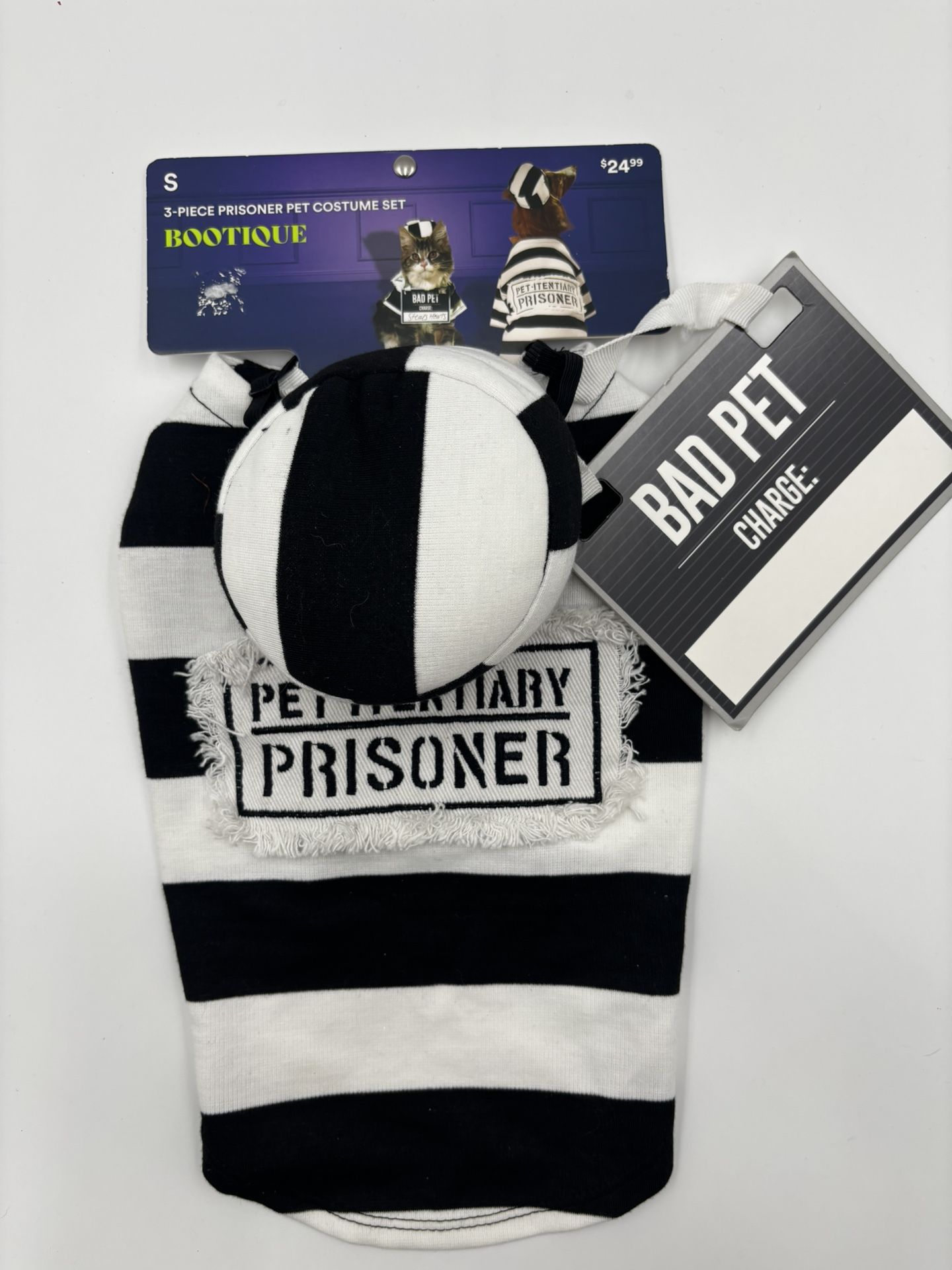 NWT 3 Pc Prisoner Dog Halloween Costume Size Small and Medium