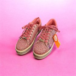 Lucky Step size 10  Women's Platform Sparkly Glitter Sneakers