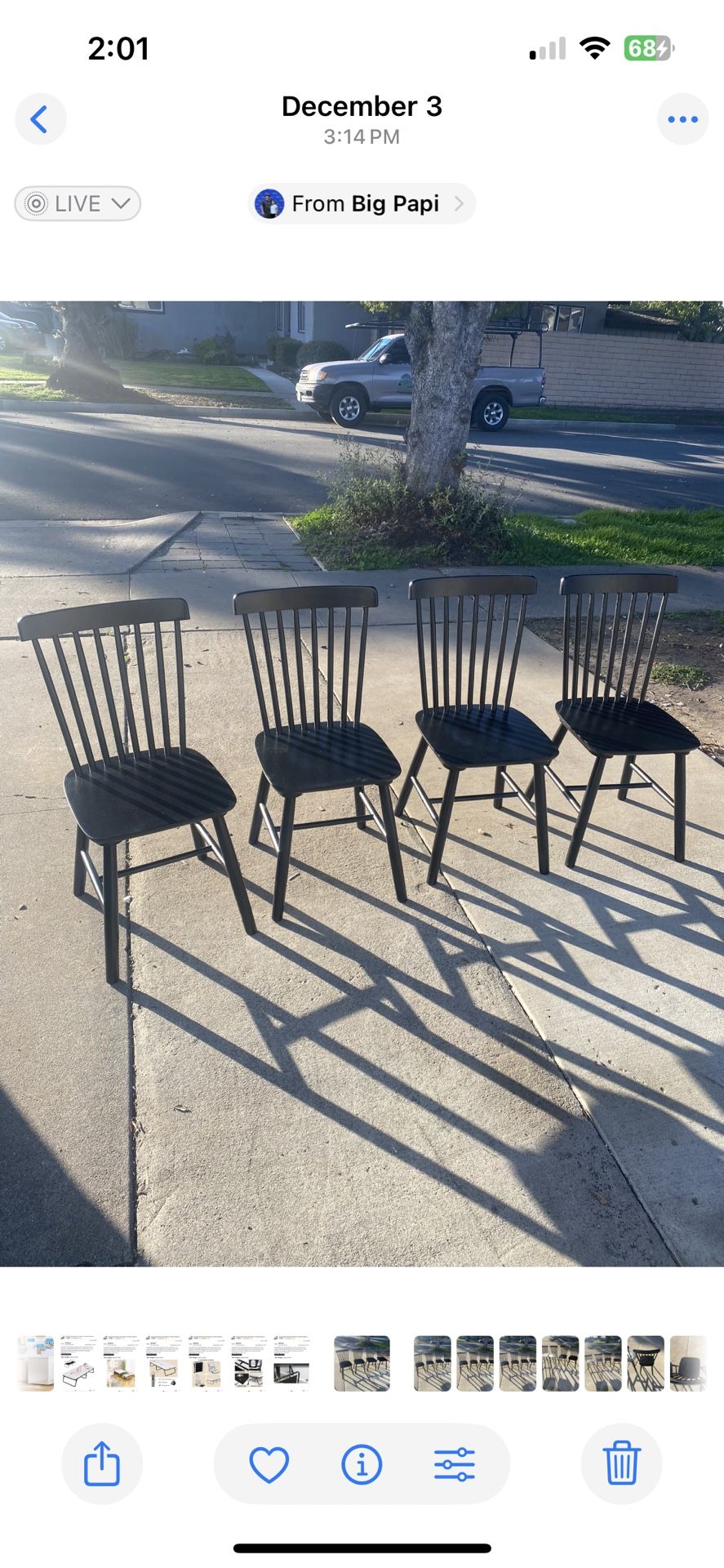 Brand New 4 Wooden Matching Chairs For $120
