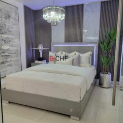 LED Headboard Queen / Eastern King Size Bed Frame _ New Year Sale 