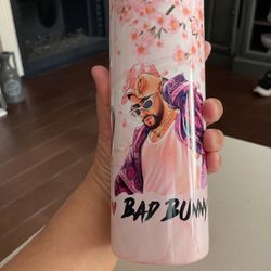 Bad Bunny metal tumbler