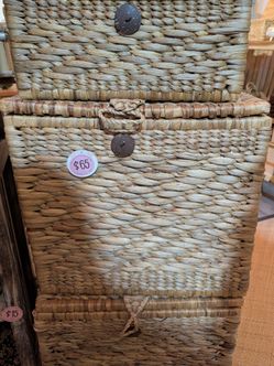 Large Woven Seagrass Storage Basket with Lid