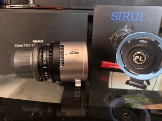 Remus 45mm Anamorphic lens and Sirui PL to E adapter