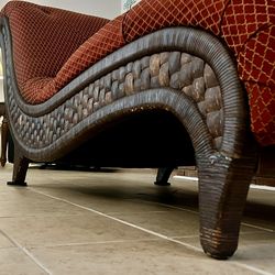 Vintage Mid-Century Modern Woven Rattan Chaise Lounge Excellent Condition Very VERY Comfortable
